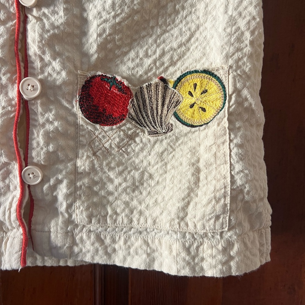 BDG Urban Outfitters Embroidered Lobster Button Up Top Small Nautical Vacation - Picture 7 of 12